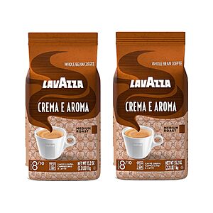 Prime Members: 2-Pk 2.2-Lb Lavazza Crema e Aroma Whole Bean Coffee (Dark Roast) $24.30 w/ S&S + Free S&H
