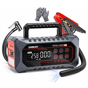 GOOLOO A7 12V 6000A Car Jump Starter w/ 160 PSI Air Pump (Inflate/Deflate) $90 + Free S&H