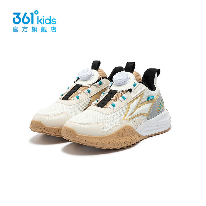 361° 童鞋 中大童休闲运动鞋 羽毛白/燕麦灰色/云石灰色
