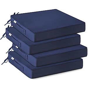 4-Pk IPYNBAP Outdoor Patio Cushions (Blue, 19 x 19 x 3") $23 + Free S&H