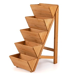Giantex 5-Tier Solid Wood Outdoor Planter Box $46.75 + Free S&H