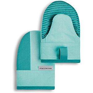 2-Pk KitchenAid Beacon 2-Tone Non-Slip Mini Oven Mitts (Aqua Sky) $9.50 + Free S&H