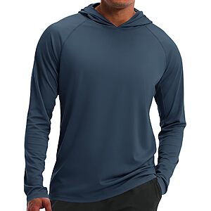 iWoo Men's UPF 50+ Sun Protection Long Sleeve Quick Dry Hooded Shirt from $6