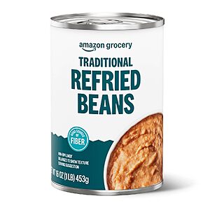 Select Accounts: 16-Oz Amazon Grocery Canned Traditional Refried Beans $0.70 w/ S&S