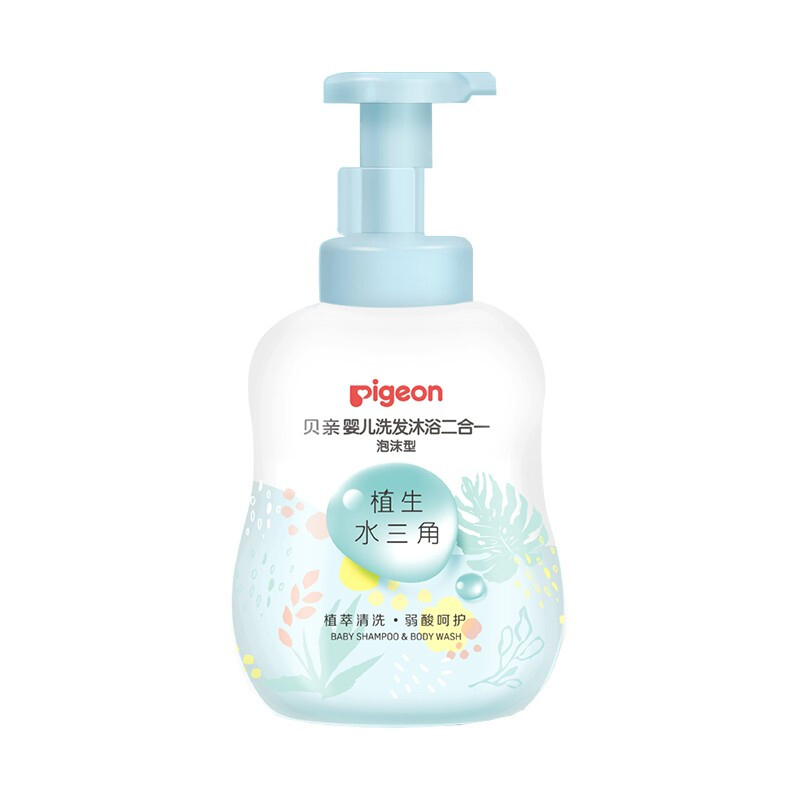 贝亲 植生水三角系列 婴儿洗发沐浴二合一 泡沫型 500ml