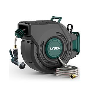 1/2" x 100' Ayura Retractable Garden Hose Reel $64 + Free S&H
