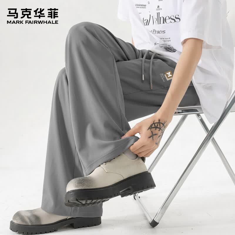 马克华菲 26初秋新款直筒高腰阔腿裤