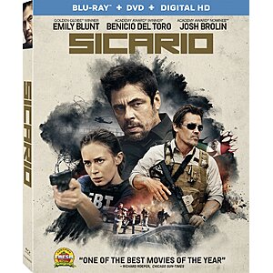 Sicario (Blu-ray + DVD) $5