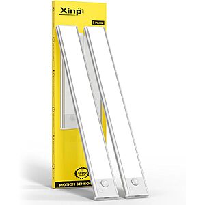 2-Pk 7.8" Xinp Rechargeable Dimmable Under Cabinet LED Lights w/ Motion Sensor $9