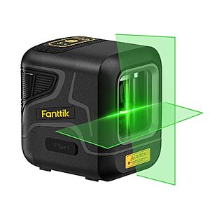 Fanttik D2 Pocket Self-Leveling Cross Line Green Laser Level w/ 100' Range $28 + Free S&H