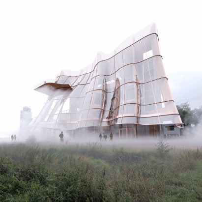 MAD unveils rippled glass extension in updated design for Rotterdam's Danshuis