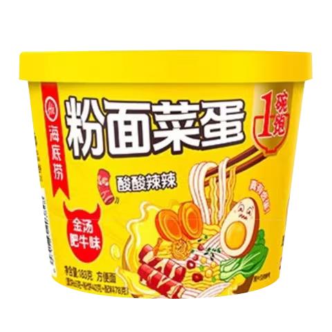 海底捞 粉面菜蛋 金汤肥牛味 183g 方便面