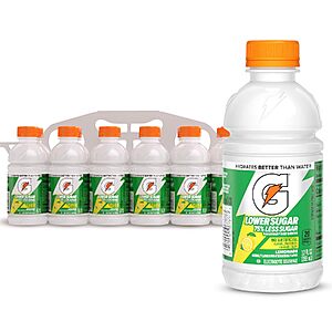 12-Pk 12oz. Gatorade Lower Sugar Sports Drink Bottle (Lemonade) $4.50 w/ S&S