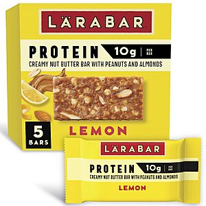 5-Ct 1.59-Oz Larabar Peanut & Almond Protein Bars (Lemon) $3.20 w/ S&S