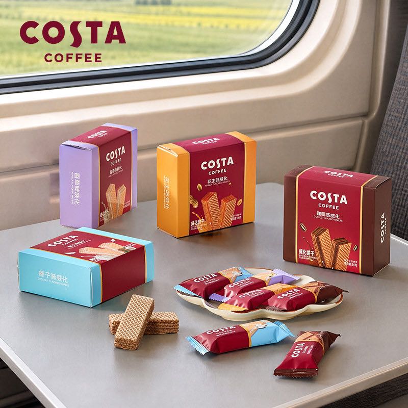COSTA 咖世家 54g长条夹心多层威化饼干独立盒装休闲下午茶小零食