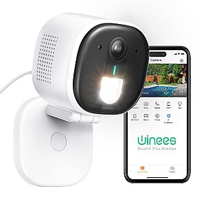 winees M3 Pro Wired 2K Outdoor Color Night Vision Security Camera $12.50