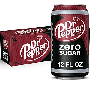 12-Pk 12-Oz Dr Pepper Zero Sugar Soda $5 w/ S&S