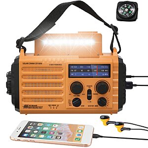 Mesqool 5000mAh NOAA Emergency Radio w/ Crank & Phone Charging from $18.45 + Free S&H