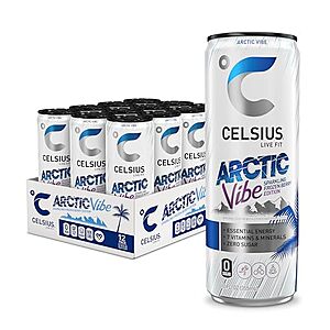 Prime Members: 12-Pk 12-Oz Celsius Sugar Free Sparkling Energy Drink (Arctic Vibe) $12 w/ S&S + Free S&H