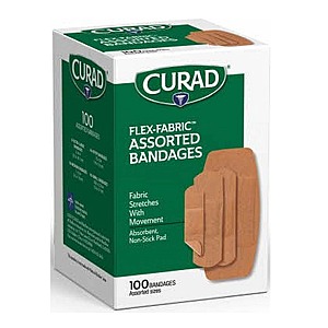 100-Ct. CURAD Flex Fabric Assorted Size Bandages $3.55