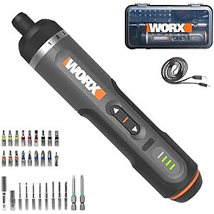 Prime Members: WORX 4V Lithium Screwdriver w/ 30-Pc Accessory Kit $31.50 + Free S&H