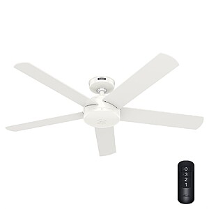 Certified Refurb: 52" Hunter Ceiling Fan w/ White Finish & Remote (No Light) $35 + Free S&H