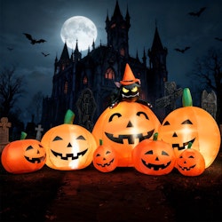 Joyfy 7-Foot Pumpkin w/ Witch's Cat Halloween Inflatable for $40 + free shipping