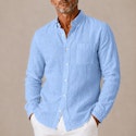 Men's Cotton Linen Button-Up Shirt for 2 for $10 + $18 shipping
