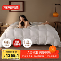 京东京造 杜唯朵95%白鹅绒被 1kg填充羽绒 1598元