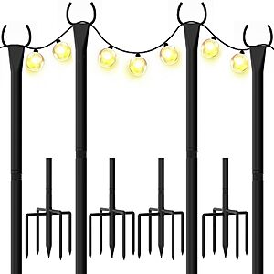 10' WeValor String Light Poles w/ 5-Prong Base: 6-Pk $22.30 4-Pk $16.60