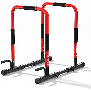 SolidFit Adjustable Dip Bar Station w/ 420-Lb Capacity $30 + Free S&H