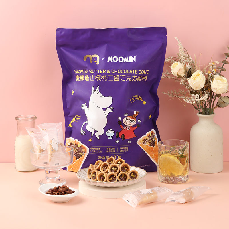 麦臻选 麦德龙商超！xMoomin山核桃仁酱巧克力脆筒 300g
