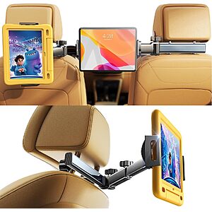 LISEN 3-in-1 Adjustable Tablet Holder Mount for Cars w/ Extendable Arm & Swivel $10 + Free S&H