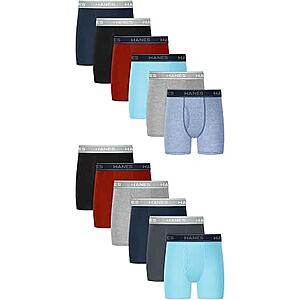 10-Pk Hanes Toddler's Boxer Briefs (2-3T or 4-5T) $9.80