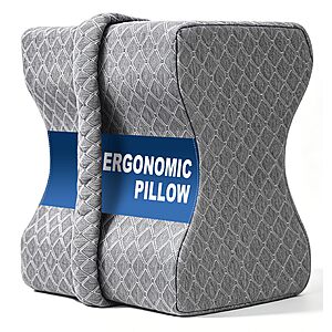 Prime Members: 10.5" UJPFEO Memory Foam Knee Pillow for Side Sleepers w/ Strap $11.20 + Free S&H
