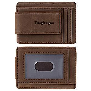 Toughergun Men's Slim RFID-Blocking Wallet w/ Money Clip $5