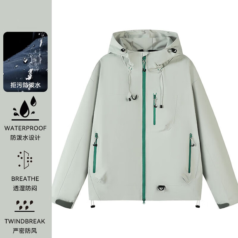 JEEP SPIRIT 吉普26秋季新款防雨级男女同款户外连帽冲锋衣