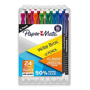 24-Ct 0.7mm Paper Mate Write Bros. Mechanical Classic #2 Pencils $3.40 w/ S&S