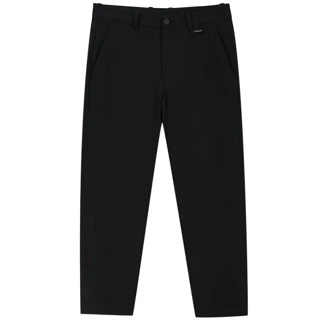 杰克琼斯 杰克·琼斯（JACK&JONES）男装九分裤男士休闲裤垂感商务男裤春夏季直筒裤子男薄款高级感 S03黑色 M (175) 152元