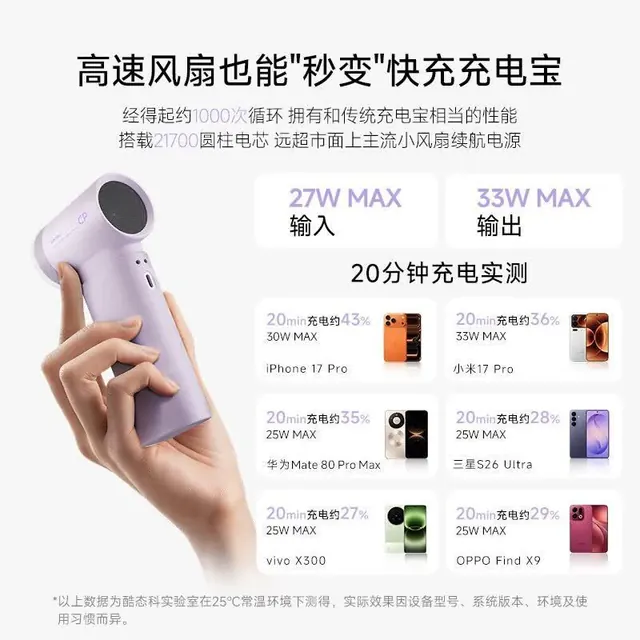 百亿补贴：酷态科 CP模块风扇Plus 高速节能 手持风扇 114元