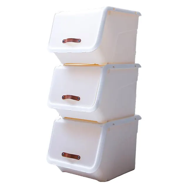 清洁收纳：禧天龙 翻盖收纳箱 35L 3个装 奶白色 79.2元（需用券）