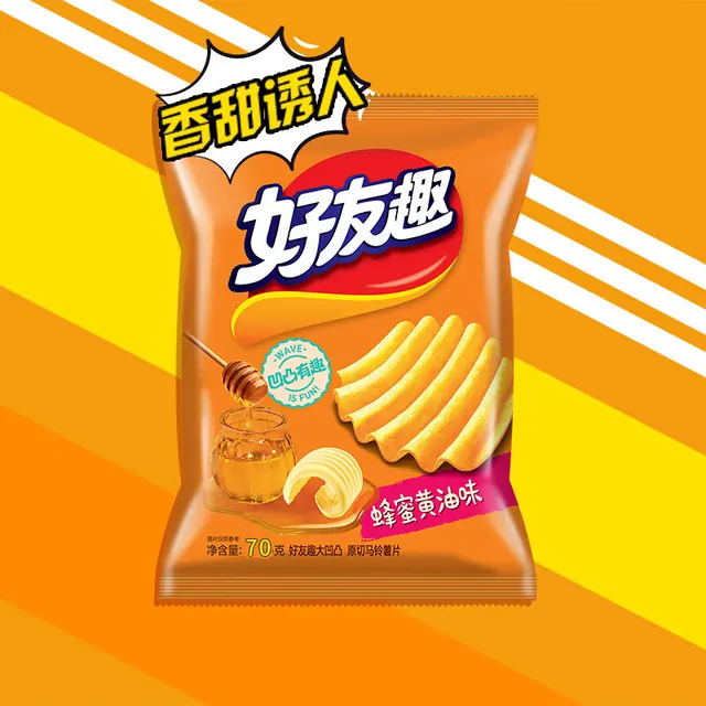 宅家食光：好丽友 好有趣 薯片 蜂蜜黄油味 75g 3.3元（需买10件，需用券）