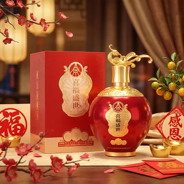 五粮液 喜福盛世锦绣 浓香型白酒 52度 500mL 99元