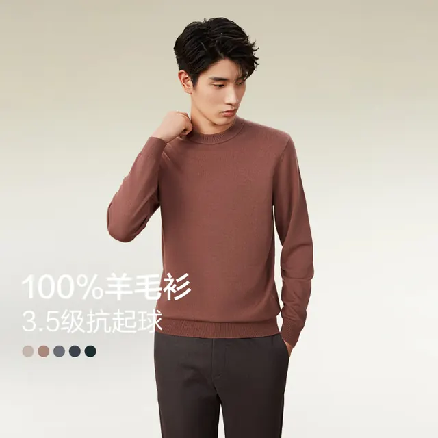 红豆男装 红豆 100%羊毛男毛衣 4色可选 79.9元（需用券）