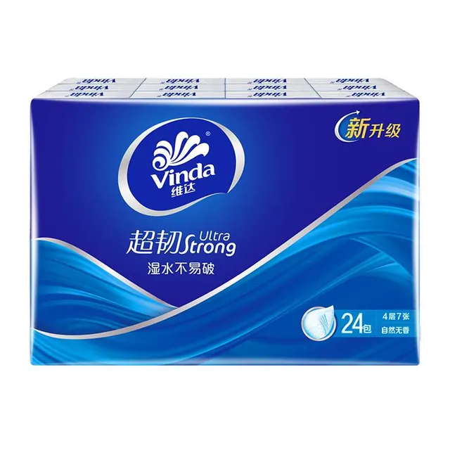 维达 超韧手帕纸4层7片24包 经典无香款出行假期出行 便携小包纸巾 3.9元（需用券）