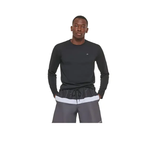 Calvin Klein 男士速干长袖T恤 UPF40+防晒 黑色 M码 141.26元