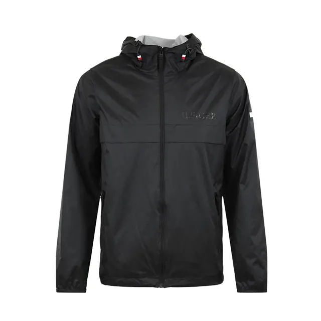TOMMY HILFIGER 153AN883 防风防水连帽拉链长袖夹克 黑 XL 426元