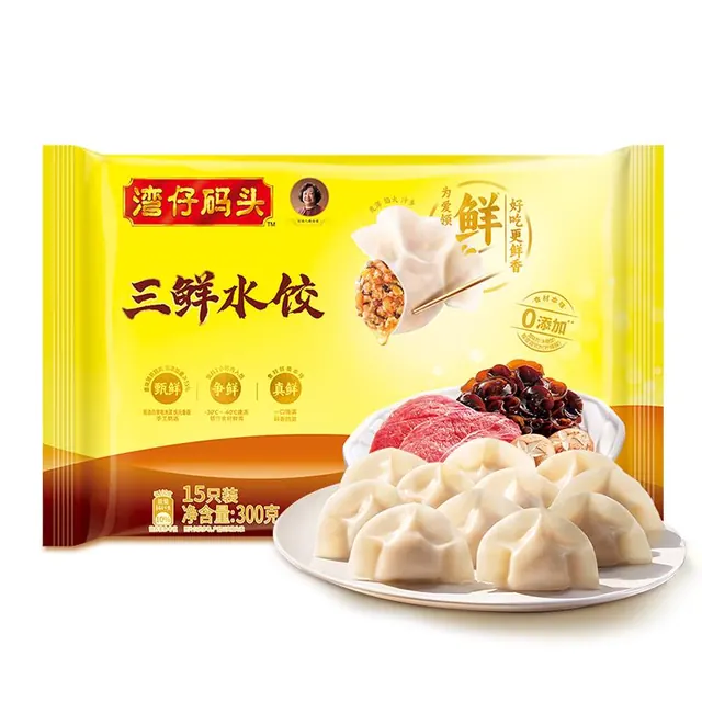 湾仔码头早餐速食 生鲜食品 三鲜水饺300g 9.99元（需买9件，需用券）