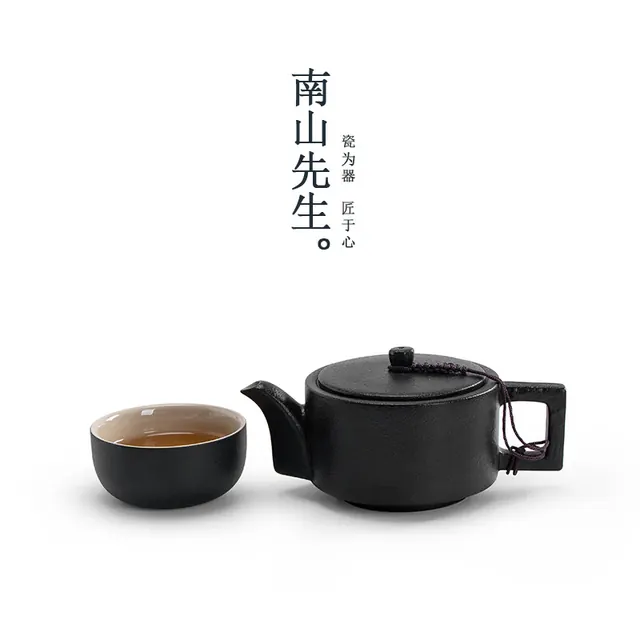 南山先生 黑陶茶壶 龙把壶120ml 39.38元