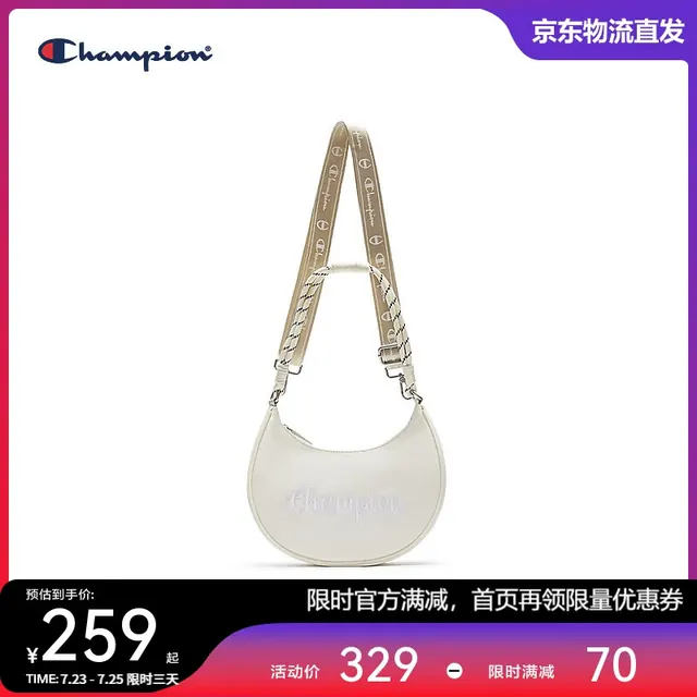 Champion 美国Champion2024斜挎包男女 潮流休闲时尚24FWG58 米白 MIC 159元